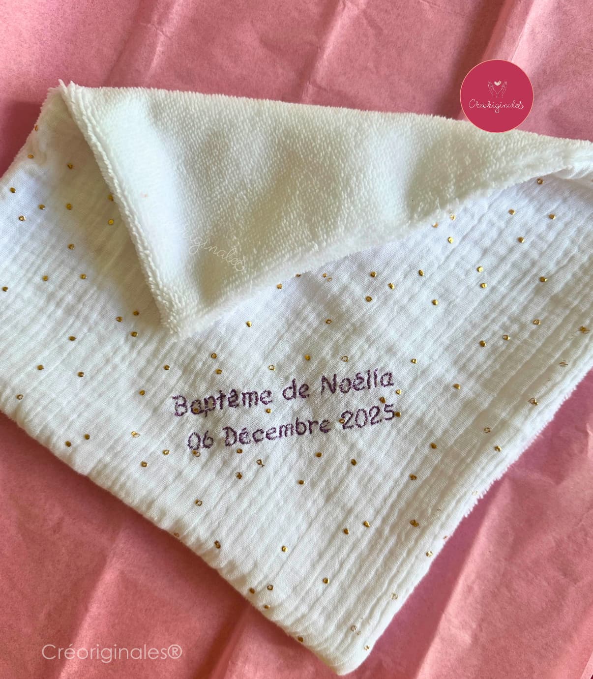 Petite serviette de baptême